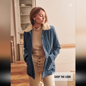 Sezane Will Vintage Blue Corduroy Jacket